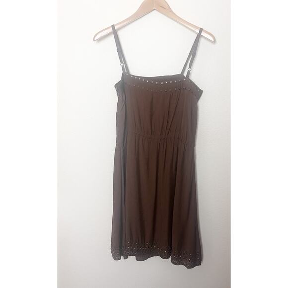 Tamara Catz Brown Studded Strap Dress Women’s Sz Medium Maui Designer - Picture 4 of 6